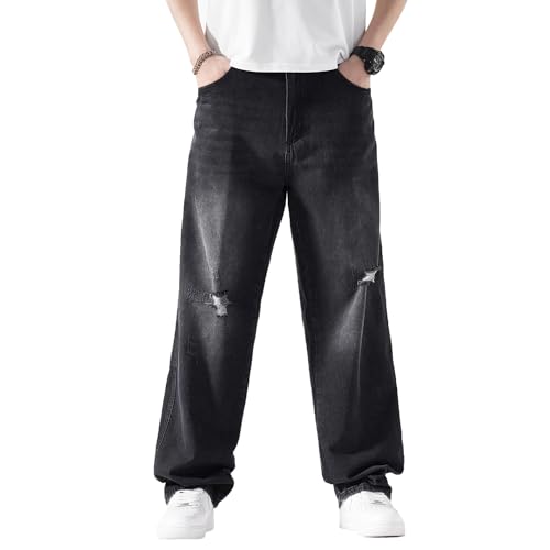 EnllerviiD Men's Baggy Denim Jeans Loose Fit Ripped