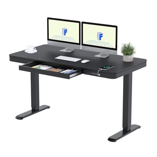 FLEXISPOT Elektrisch Höhenverstellbarer Schreibtisch mit Glasplatte, Schminktisch mit...
