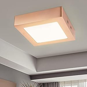HSH Led Plafonnier | Led intégrée Cuivre Métal Place 17Cm 12W 600Lumen | Lampe Chambre Plafonnier Couloir