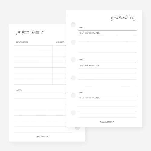Recharge d'agenda gratitude 6 anneaux format poche 3,2 x 5