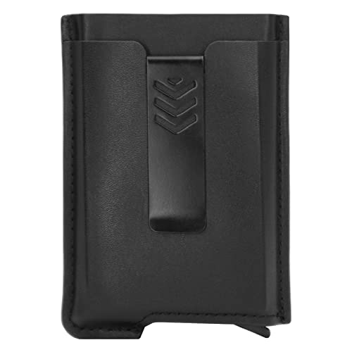 CigaMaTe Porte-cartes d'empreintes digitales en cuir PU+Porte-cartes multifonction extérieur noir, Noir Cover