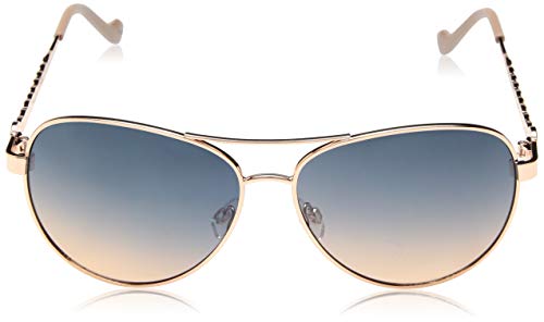 Jessica Simpson J5702 Classy Women's Metal Aviator Pilot Sunglasses With 100% Uv Protection. Glam Gifts For Her, 61 Mm, Rose Gold & Nude #TOP1