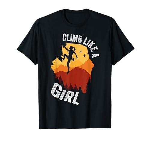 Vintage Kletterabenteuer Kletterer wie EIN Mädchen Klettern T-Shirt