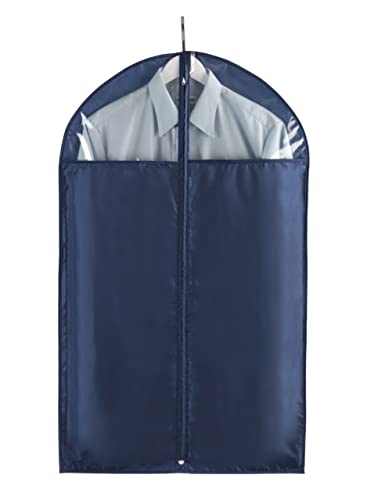 WENKO Bolsas portatrajes Business 100 x 60 cm - Funda para ropa, protección segura, almacenamiento para trajes y vestidos, Poliéster, 60 x 100 cm, Azul oscuro