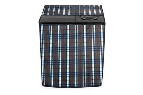 Image of Stylista Washing Machine Cover Compatible for GODREJ 7.2KG Semi-Automatic Top Loading WS Edge CLS 7.2 WNRD PN2 M, Checkered Pattern Grey