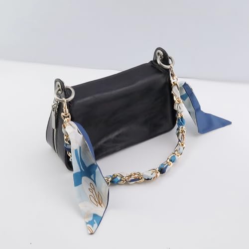 Image of Silk Scarf Purse Chain Strap Handbag Handle Replacement Elegant Bag Decoration for Ladies Bag