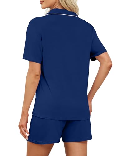 Matching Pajamas for Couples Women & Men Modal Button Down Short Sleeve Sleepwear Pjs 2 Piece Loungewear S-XXXL3