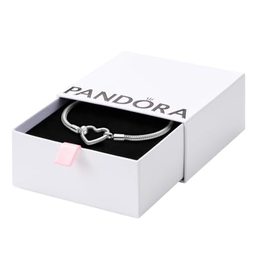 PANDORA Jewelry Moments Heart Closure Snake Chain Charm Bracelet for Women - Sterling Silver - 7.9”