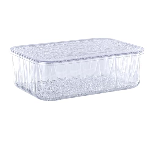 Image of Kuber Industries 4600 ml Acrylic Stackable Kitchen Food Storage Container for Home with Lid | Freeze Organizer Items and Storage Organizer Box for Snacks and Dry Fruits | Transparent