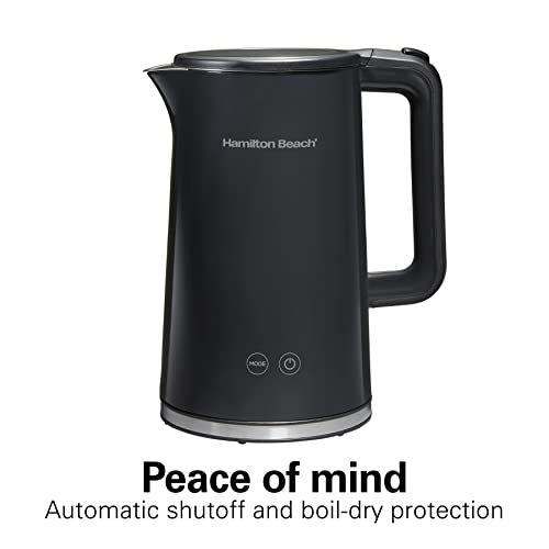 Image of Hamilton Beach Digital Temperature Control Electric Tea Kettle, Hot Water Boiler & Heater 1.7L, 5 Preset Modes + Keep Warm, Fast Boil 1500 Watts, BPA Free, Cool-Touch Exterior, Black (41033)