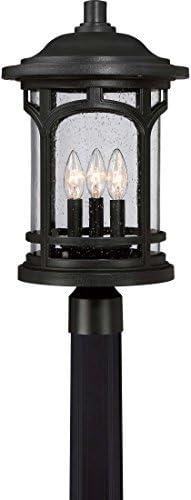 Quoizel MBH9011K Marblehead Outdoor Post Mount, 3-Light, 180 Watts, Mystic Black (19" H x 11" W)