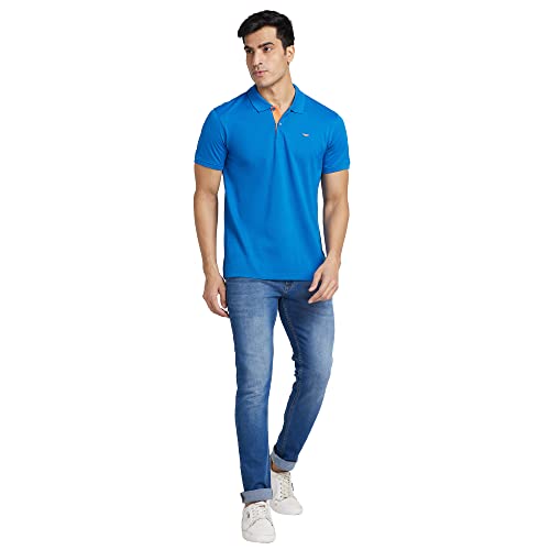 Image of Park Avenue Slim Fit Pure Cotton Print Pattern Polo Neck Casual T-Shirt