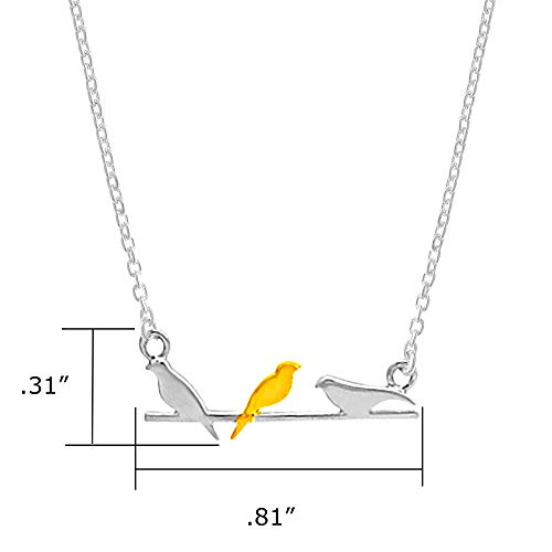 Boma Jewelry Sterling Silver Birds On A Wire 14 KT. Gold Vermeil Necklace, 18 Inches - Image 5