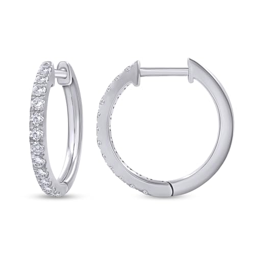Huggie Hoop Earrings For Women, 0.30 Carat Round Shape Lab Grown Diamond Wedding Bridal Hoop Earrings In 10K Solid Gold Or 925 Sterling Silver Jewelry Gifts For Her (0.30 Cttw)