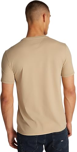 Tommy Jeans TJM Xslim Jaspe Htr tee Ext Dm0dm20363 S/S T-Shirt, Beige (Relic Tan Heather), XS Hombre