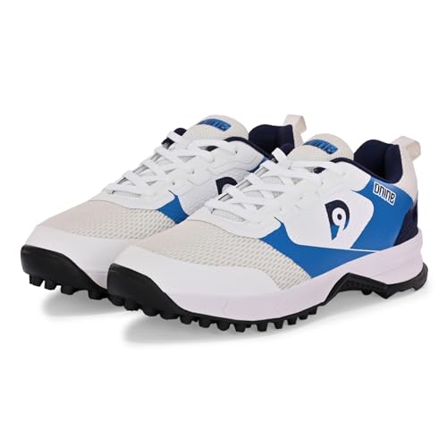 Image of DNINE Force Men,Rubber Stud Cricket Shoes - White /Navy Blue