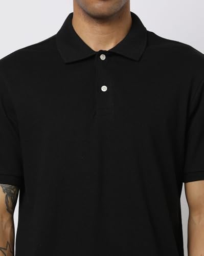 Image of Gap Men Solid Regular fit Half Sleeve Collared Neck T-Shirt