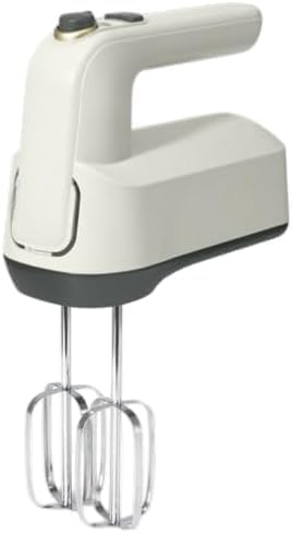 6 Speed Electric Hand Mixer with Turbo Boost, Lightweight Design, Storage Case, Beaters and Dough Hooks, 350W Motor by D'rew Barry'more (White Finish)