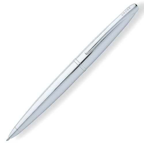Image of Cross ATX Luxury Pure Chrome Ballpoint Pen with Modern Polished Finish - Medium Point, Smooth Ink, Presented in Premium Gift Box