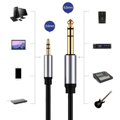 Câble stéréo 3.5 à 6.35 évitant les grésillements lors des connexions de vos appareils