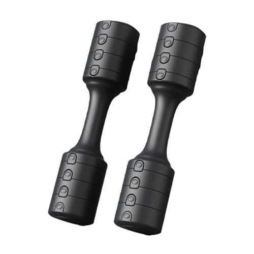 perfk Mancuernas ajustables para entrenamiento, equipo de Fitness antideslizante multiusos extraíble para entrenamiento de fuerza, gimnasio en casa, 2 uds, Negro