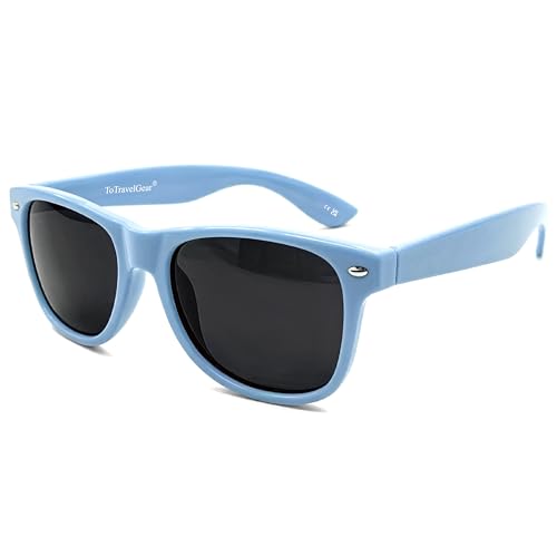 toTravelGear Polarized Sunglasses for Men and Women Retro Square Sun Glasses for Driving Traveling UV Protection(Light Blue)