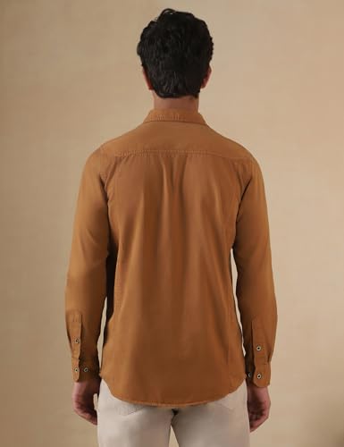 Image of FYLTR Men's Full Sleeve Overdyed Solid Shirt - Regular Fit | Full Sleeve | Double Pockets | Travel Shirts for Men | Casual Shirts for Men