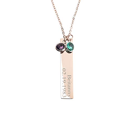 Valentine Day Gifts for Her Birthstone Gold Necklaces for Women Gemstone Jewelry Graduation Gift for Her Emerald Necklace Birthstone Gift Family Tree Necklace - 8N-BS