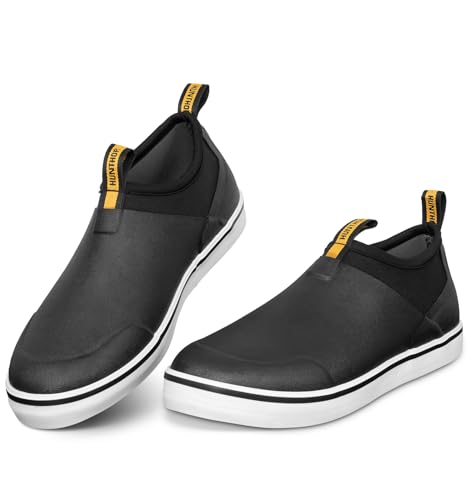 Deck Shoes Waterproof Rubber Boots with Non-Slip Rain Shoes for Fishing, Boating, Gardening, Walking - for Men