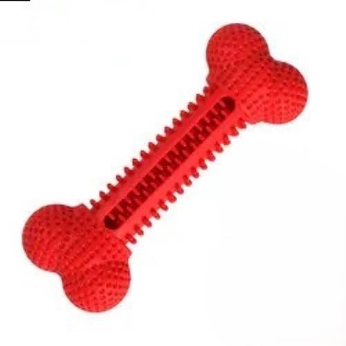 Patchy's Pets Dog Toothbrush Dental Chew Toy Bone, Teeth Cleaning, Teething, Flexible Durable Rubber Dog Toys, Small Treat Holder, Improved Material