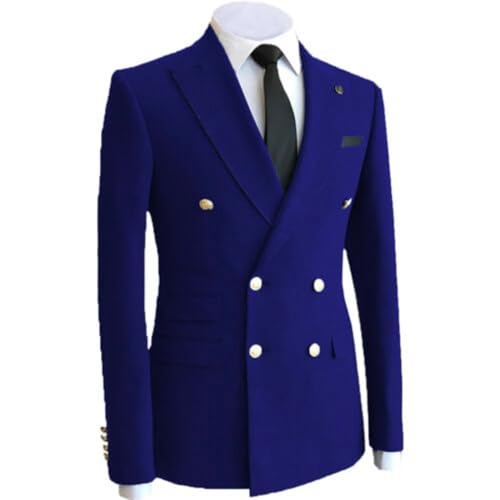 Mens Wedding Suits Jacket Formal Double Breasted Slim Fit Wool Blend Blazers Tuxedos Prom Dress Coat3