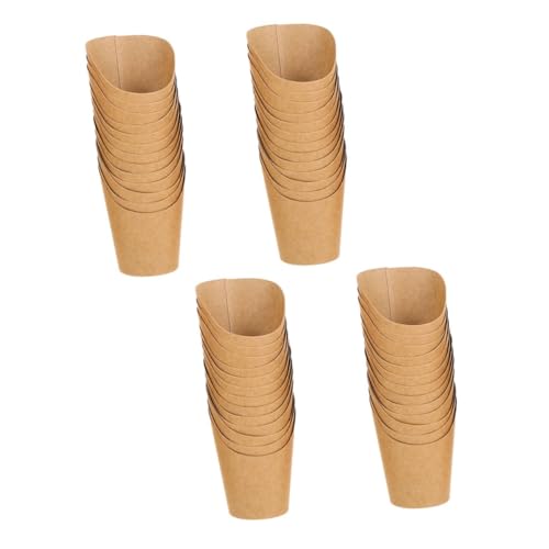 HAMPPLIES 50 piezas Tazas Kraft para Papas Fritas Boca Inclinada Vasos para Snacks y Comida Frita Envases para Aperitivos y Postres para Fiestas y Restaurantes
