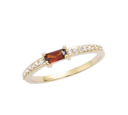 Bague oxyde de zirconium grenat et plaqué or, le cadeau idéal et durable
