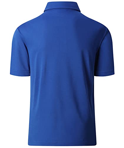 Ceoutdoor Mens Work Polo Shirt Tropical Hawaii Collar Short Sleeve Sports Golf Tennis Bowling T-Shirt Activewear Blue Xl #TOP2