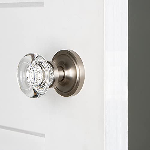 Image of Nostalgic Warehouse Classic Rosette Round Clear Crystal Door Knob