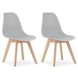 Photo Gallery komodee sedia atri grigia con gambe in legno, ergonomica, per soggiorno e studio, dimensioni 46x80x55 cm, set di 2, portata 110 kg Photo Gallery komodee sedia atri grigia con gambe in legno, ergonomica, per soggiorno e studio, dimensioni 46x80x55 cm, set di 2, portata 110 kg