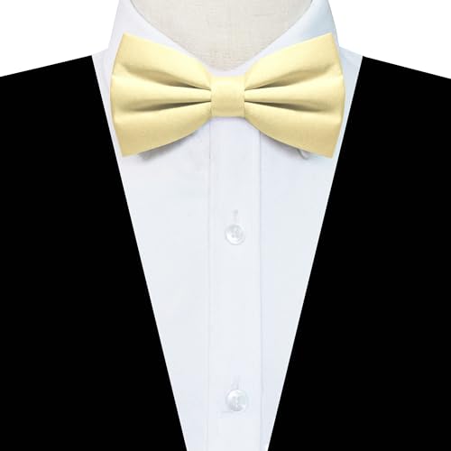Image of JEMYGINS Solid Color Pre-tied Bow Tie Adjustable Bowtie for Men