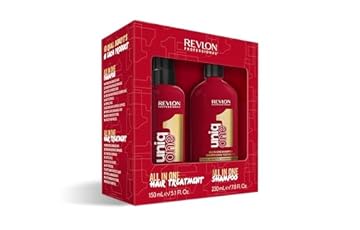 REVLON PROFESSIONAL UniqOne - Kit per la cura dei capelli, 150 ml, spray anti-crespo con protezione dal calore e shampoo, 230 ml, per capelli setosi, lucidi e ben pettinabili, vegani