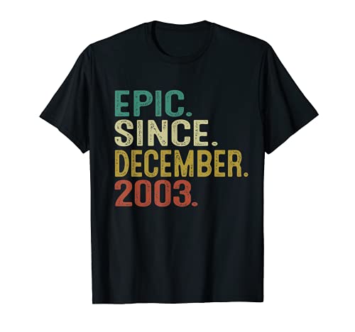 18 Years Old Epic Since December 2003 18th Birthday Gifts T-Shirt