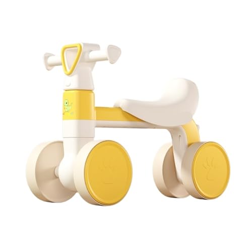 correpasillos Coche oscilante de 4 Ruedas, Bicicleta de Equilibrio, Juguetes con música, sin Pedal, Coche móvil for niños y niñas, Juego Interior y Exterior Triciclo(Geel)
