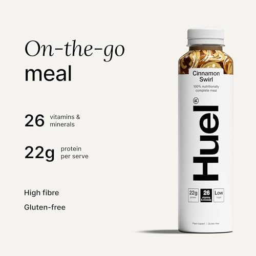 Huel Ready-to-drink Meal, Cinnamon Swirl Protein Drink, 8 x 500ml Bottles, Protein Shakes, Pre-Portioned Meal, 20g of Protein per Bottle, Rich in Essential Vitamins, Minerals, Meal Replacement Shake
