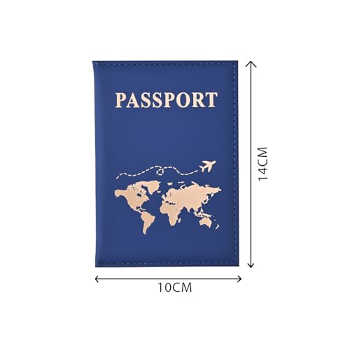 Image of House of Quirk Multi-Functional PU Leather Travel Passport Case, Passport Protection Cover, Credit Card & ID Card Holder (Navy)