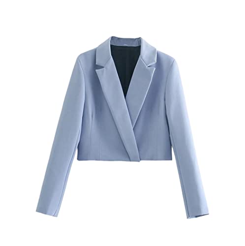 Ensemble de mini-jupes élégantes blazer court femme tailleur deux pièces jupe fente S