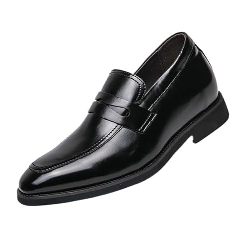 Men's Dress Shoes Classic Leather Walking Office Pointed Toe Slip-On Black Business Formal Work Weddings Oxford Shoes