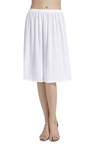 BEAUTELICATE Femme Jupon Lingerie sous-Jupe Robe Mousseline de Soie Blanc Noir Ivoire Court Mi-Long Chiffon pour Marige Fille Nude Bleu Foncé