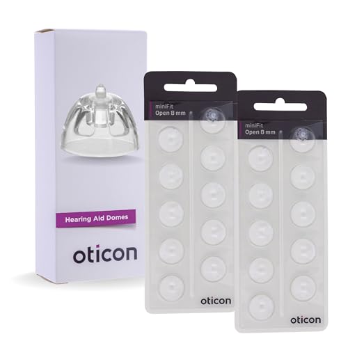 Genuine Denmark Oticon Branded, Oticon MiniFit Open 8mm / Medium Domes, Hearing Aid Domes, Compatible with Oticon Bernafon Sonic