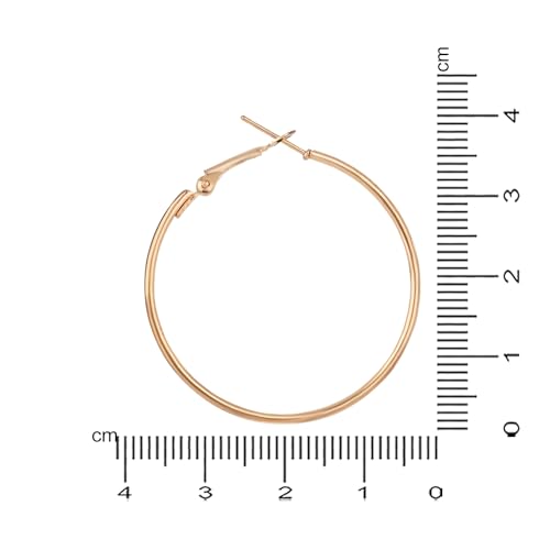 Image of I Jewels Stylish Classic Round Hoop Earring Lightweight Everyday Wear Earrings for Women