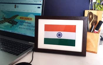 Image of Indic Inspirations India flag frame, Desktop Frame (A5), Wall Frame, National flag of India, Tiranga Flag Wall Frame, Polyester Bharat Flag, Easy to Maintain