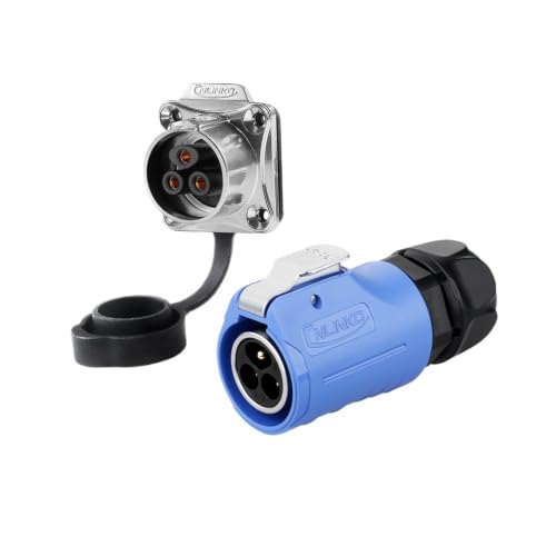 Conector estanco LP20 IP68 de 2 pines con bloqueo rápido para cables resistentes a corrosión
