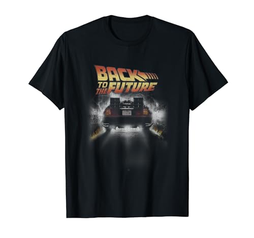 Back To The Future Vintage Delorean Peel Out Maglietta